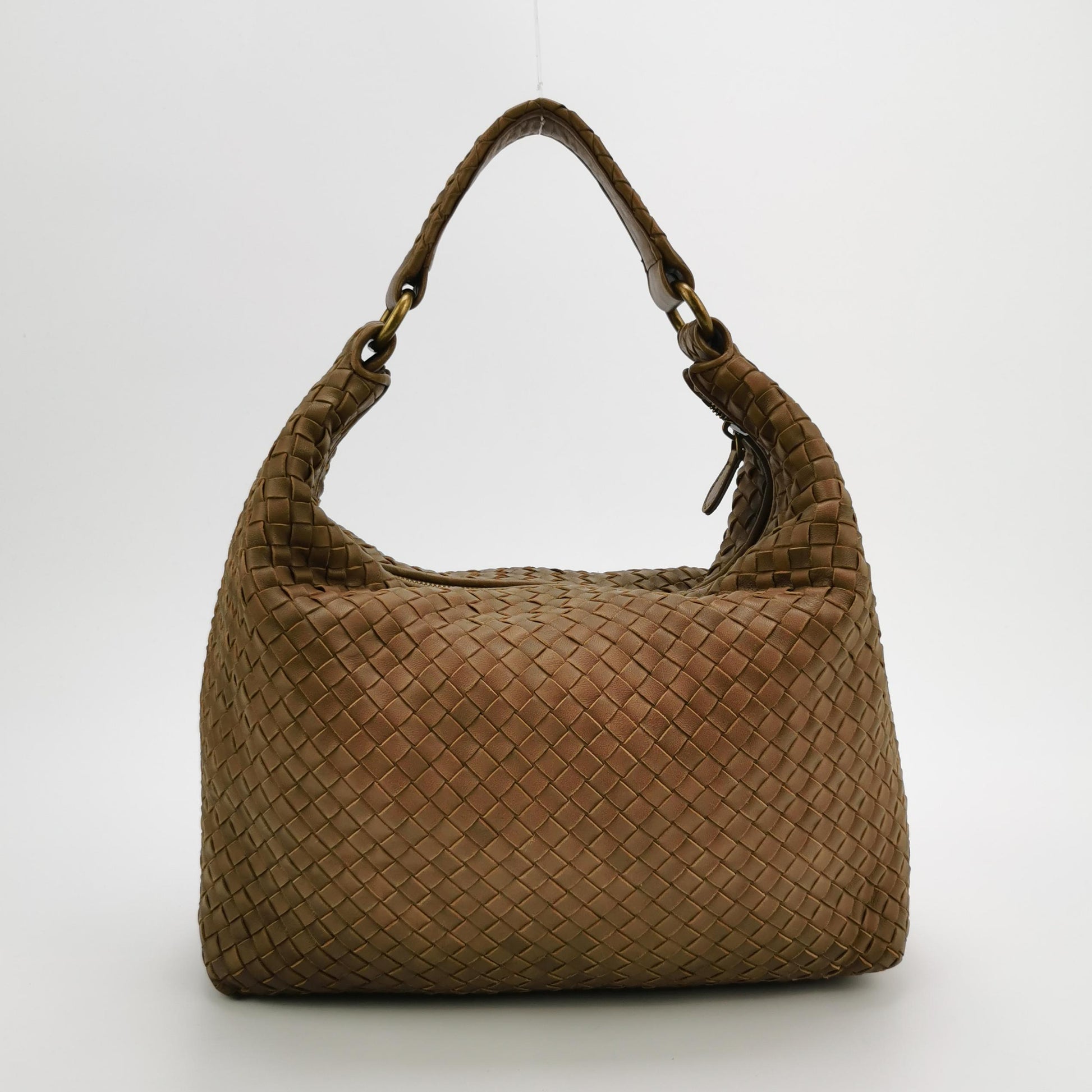 Bottega Veneta Pyramid Hobo Brown