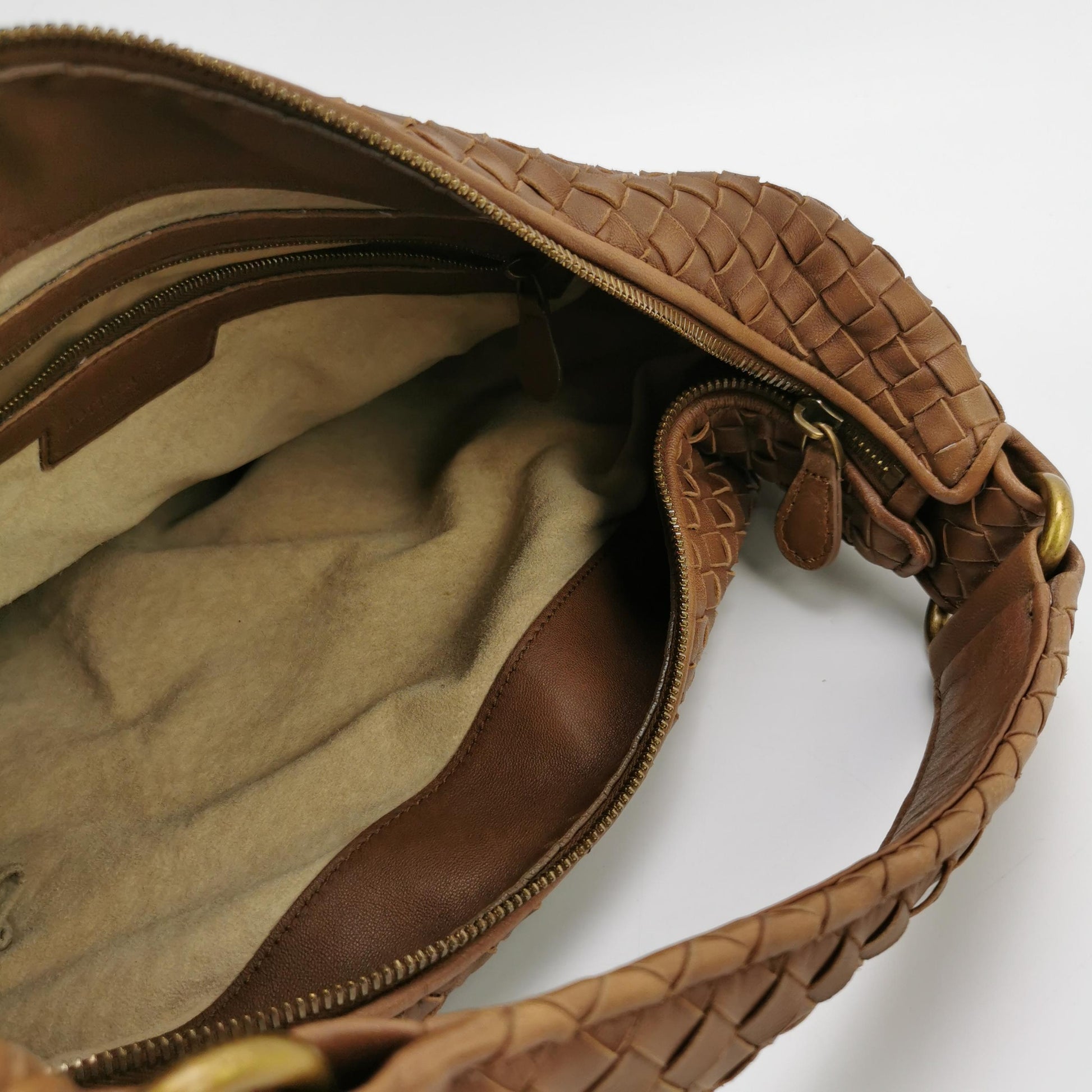 Bottega Veneta Pyramid Hobo Brown