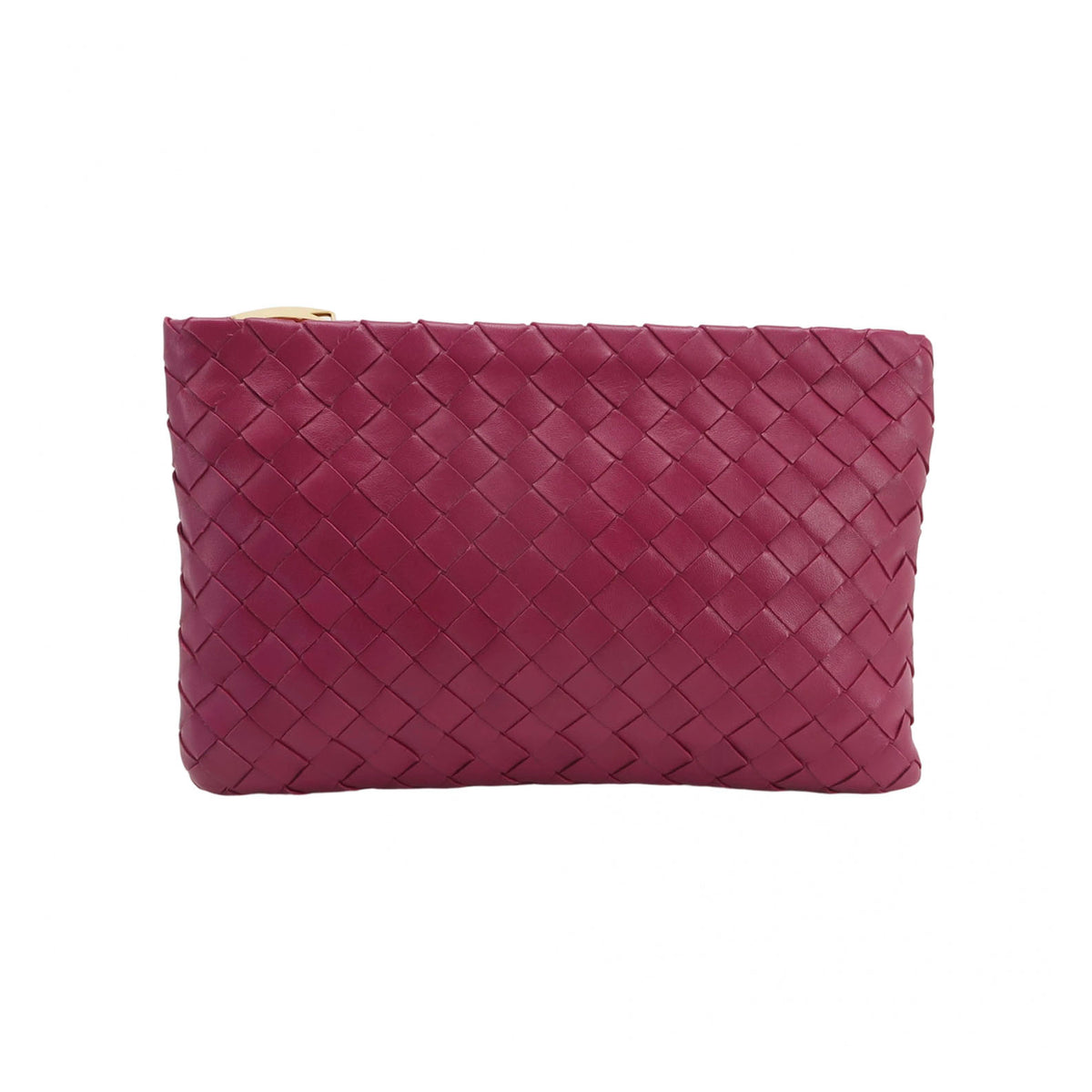 Bottega Veneta Intrecciato Flat Pouch Fuchsia