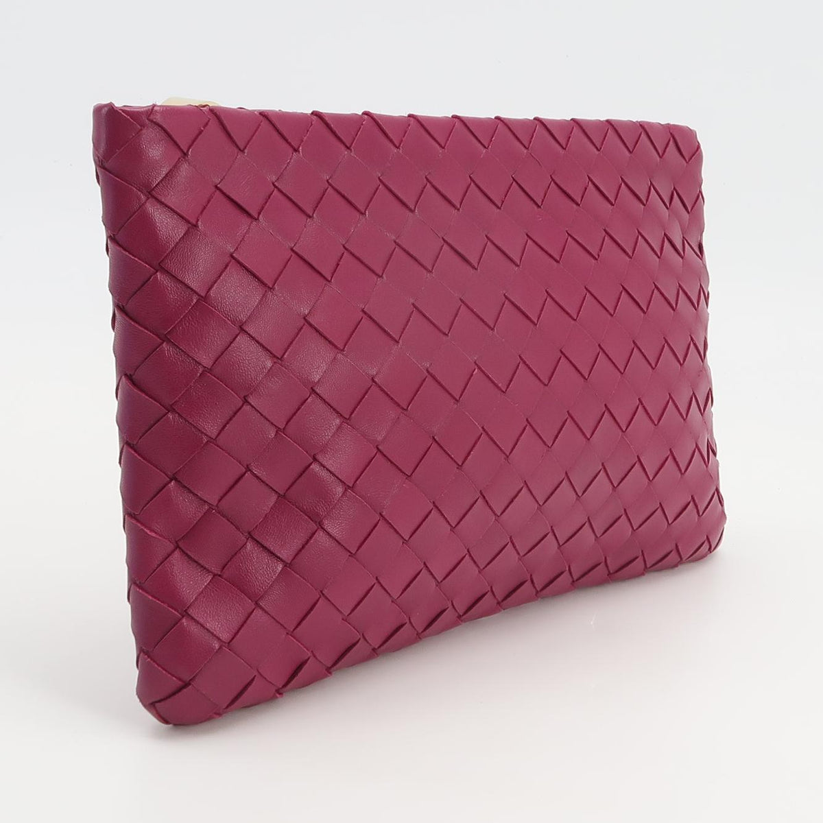 Bottega Veneta Intrecciato Flat Pouch Fuchsia
