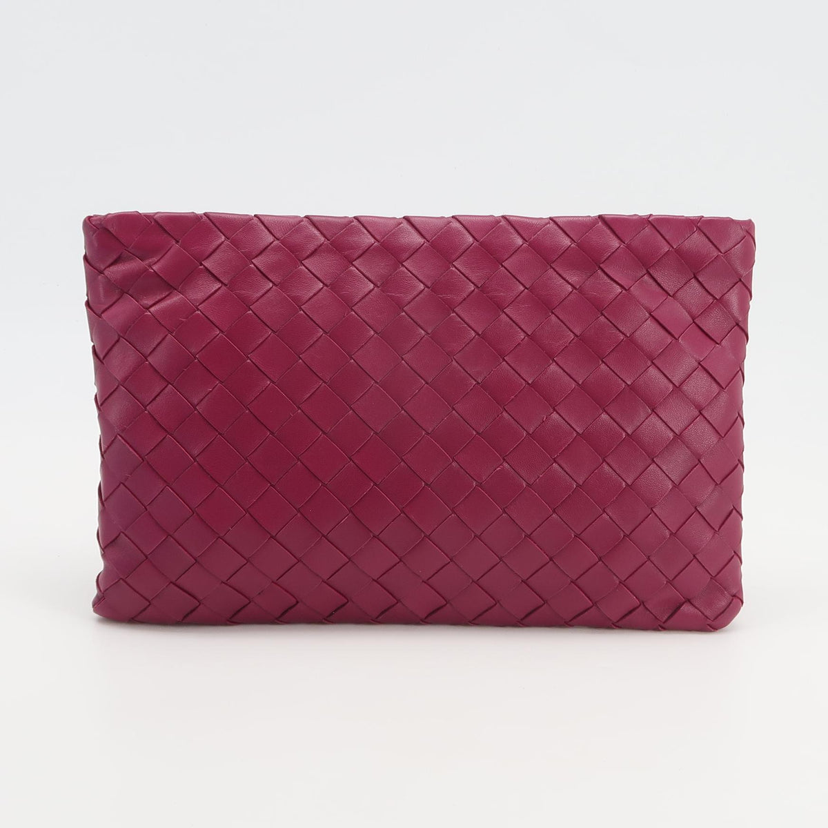 Bottega Veneta Intrecciato Flat Pouch Fuchsia