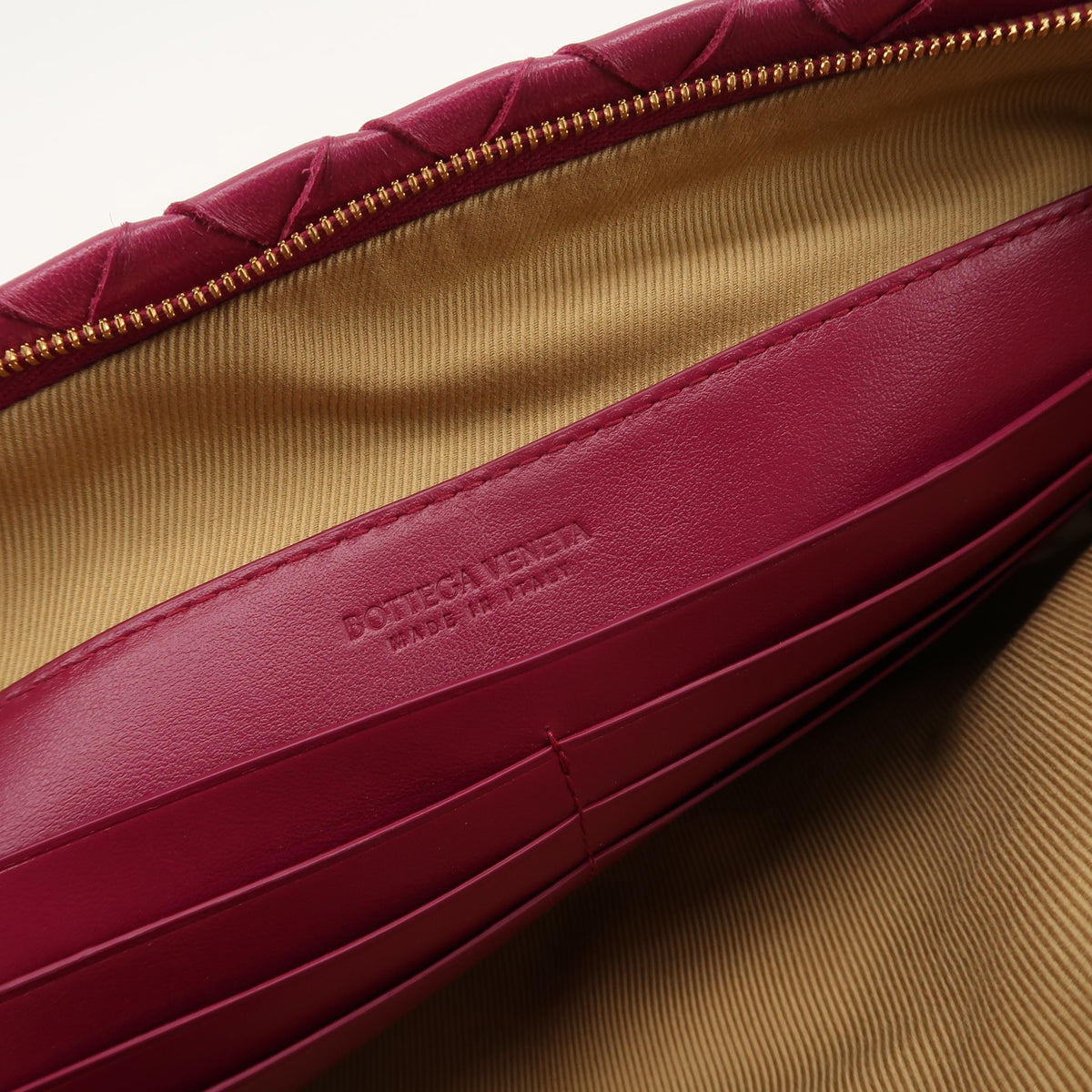 Bottega Veneta Intrecciato Flat Pouch Fuchsia