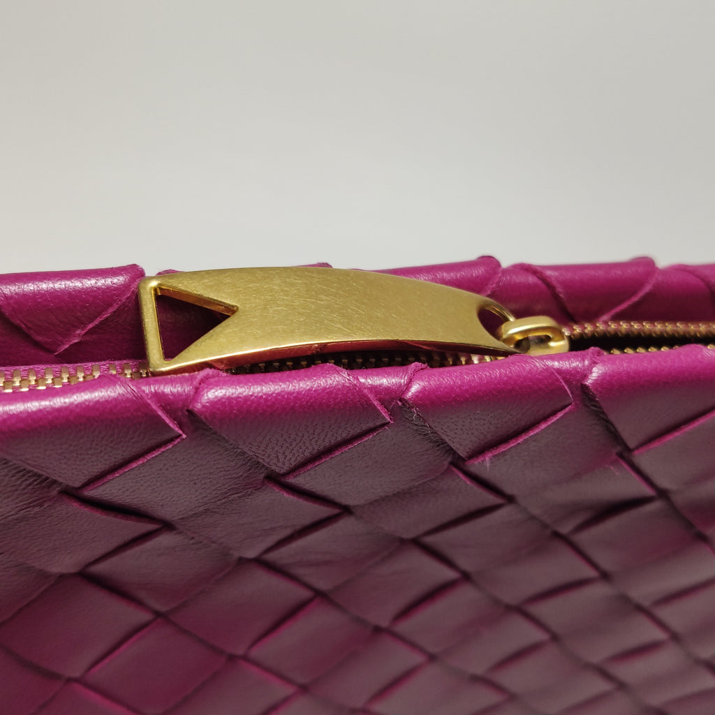 Bottega Veneta Intrecciato Flat Pouch Fuchsia