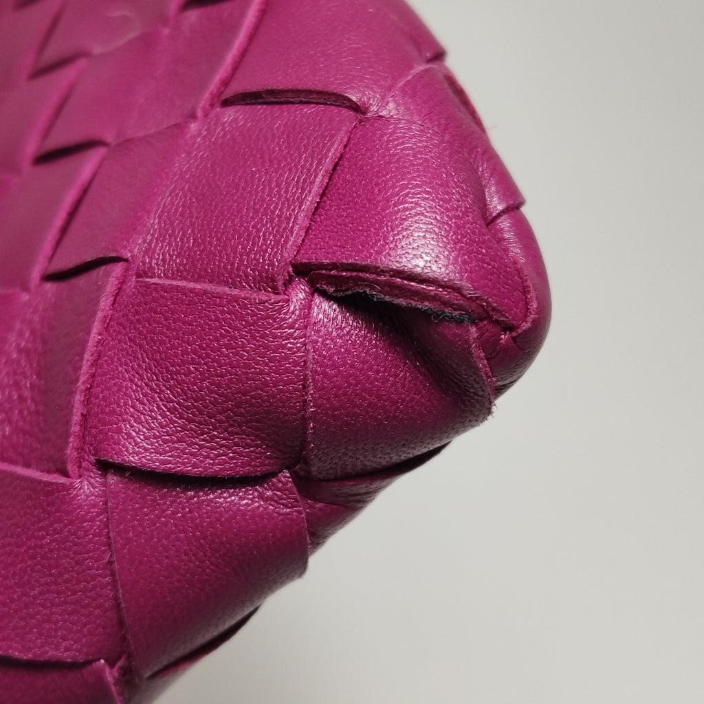 Bottega Veneta Intrecciato Flat Pouch Fuchsia