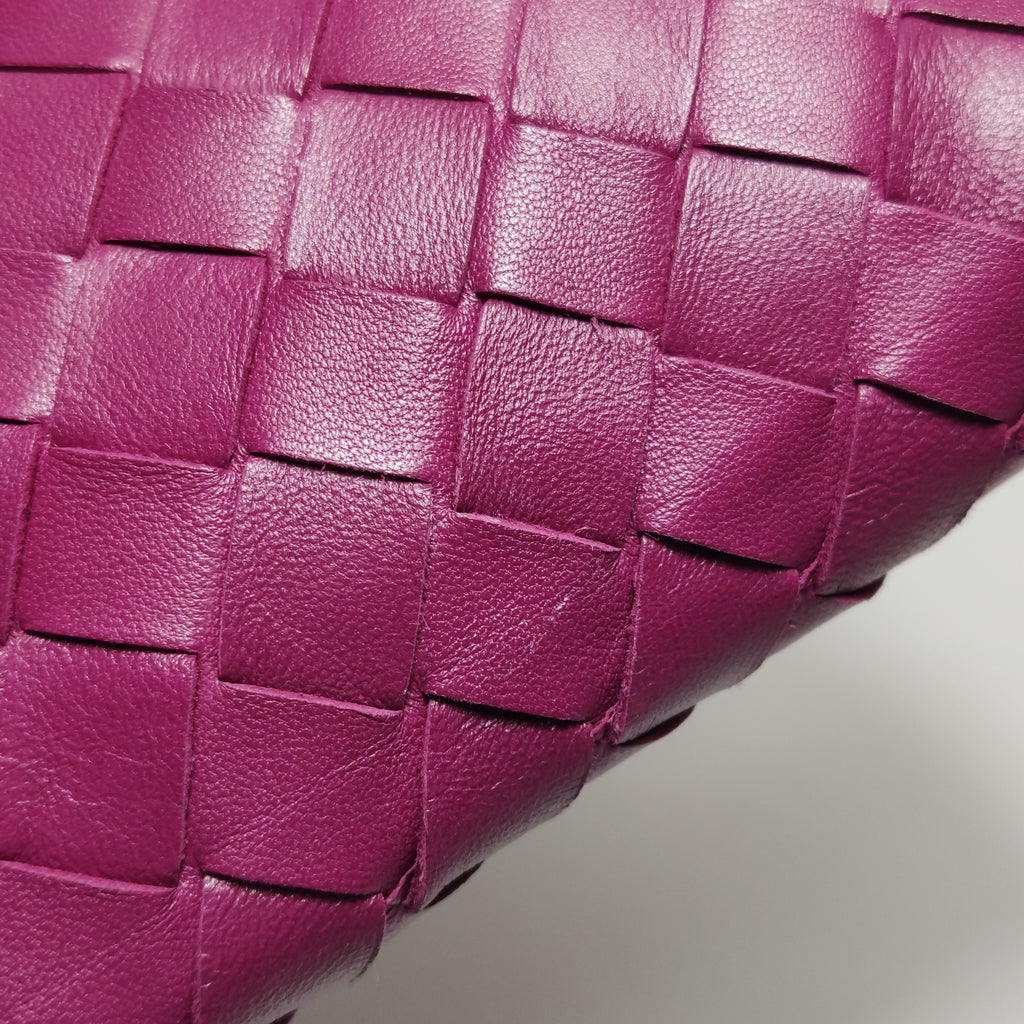 Bottega Veneta Intrecciato Flat Pouch Fuchsia