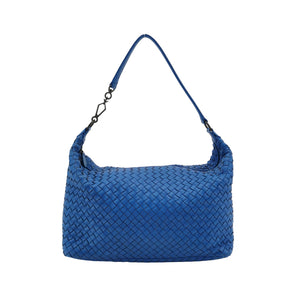 Bottega Veneta Intrecciato Hobo Shoulder Bag Blue