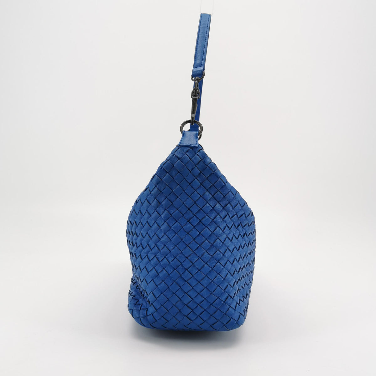 Bottega Veneta Intrecciato Hobo Shoulder Bag Blue