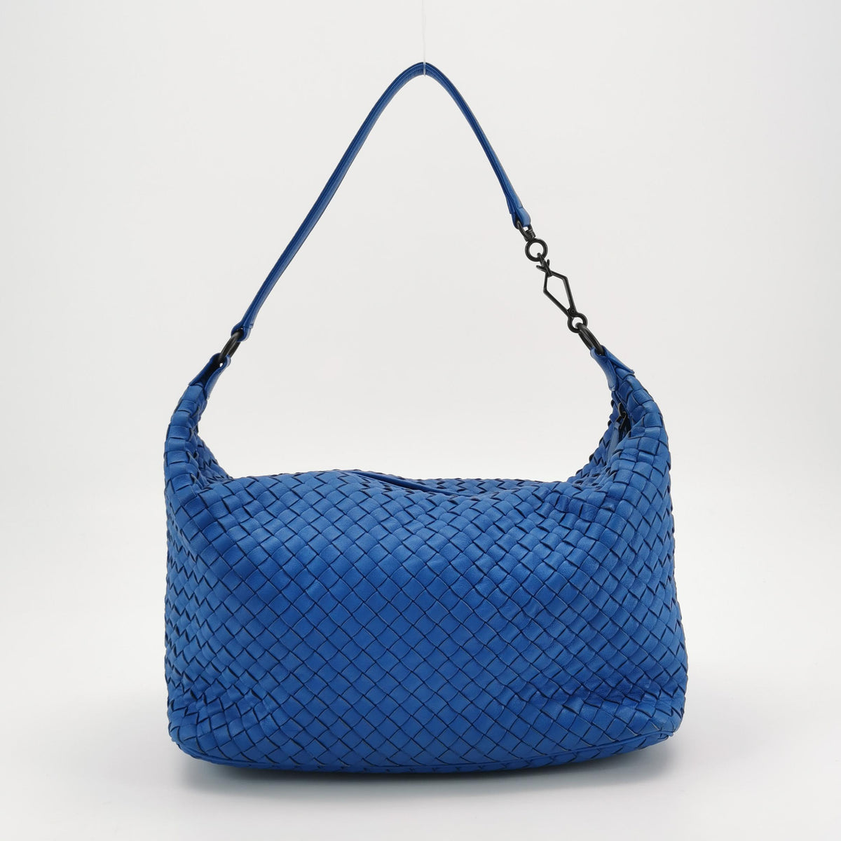 Bottega Veneta Intrecciato Hobo Shoulder Bag Blue