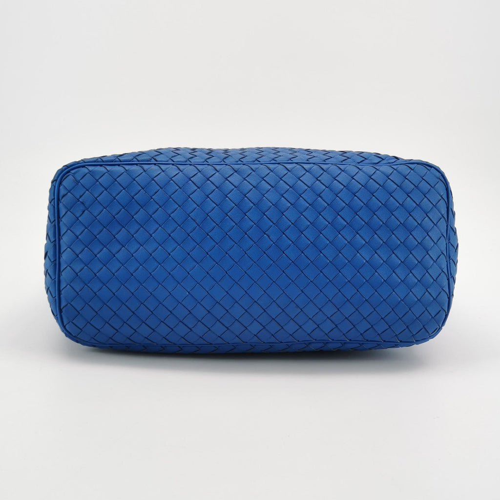 Bottega Veneta Intrecciato Hobo Shoulder Bag Blue