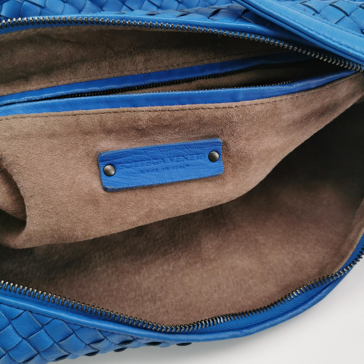 Bottega Veneta Intrecciato Hobo Shoulder Bag Blue