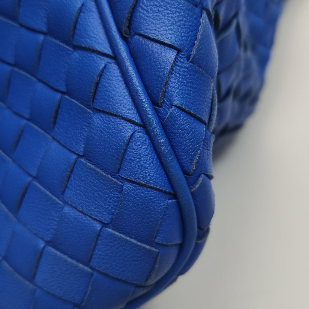 Bottega Veneta Intrecciato Hobo Shoulder Bag Blue