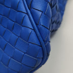Bottega Veneta Intrecciato Hobo Shoulder Bag Blue