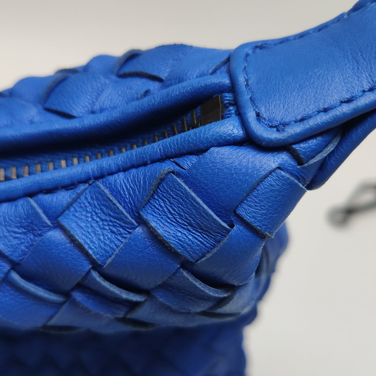 Bottega Veneta Intrecciato Hobo Shoulder Bag Blue