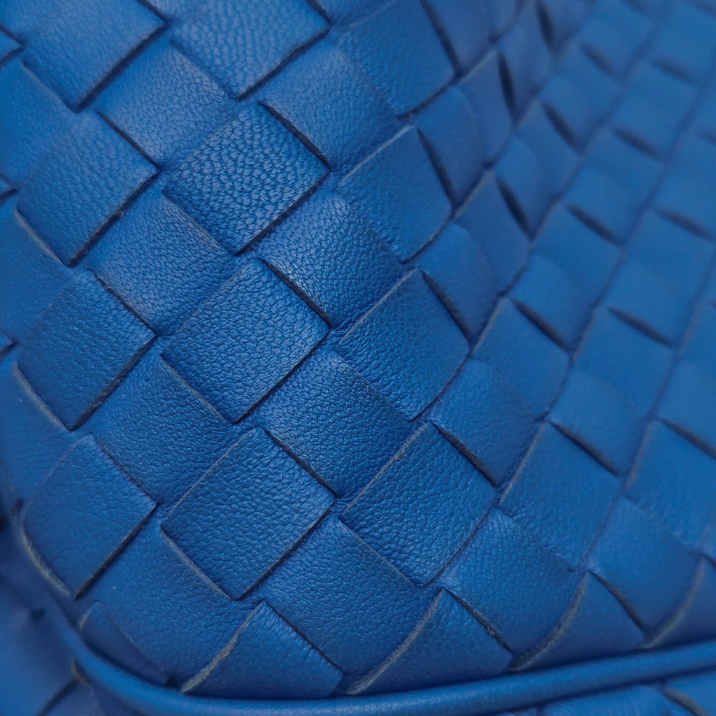 Bottega Veneta Intrecciato Hobo Shoulder Bag Blue