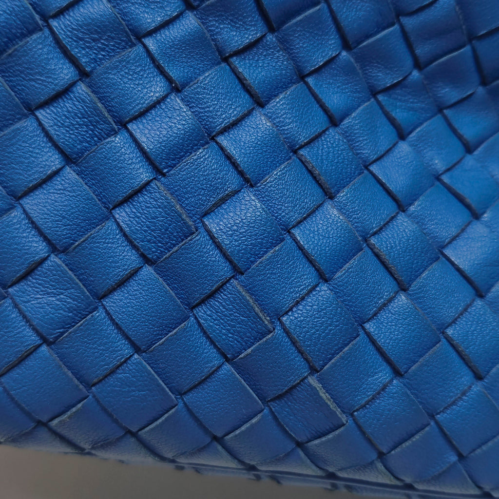 Bottega Veneta Intrecciato Hobo Shoulder Bag Blue