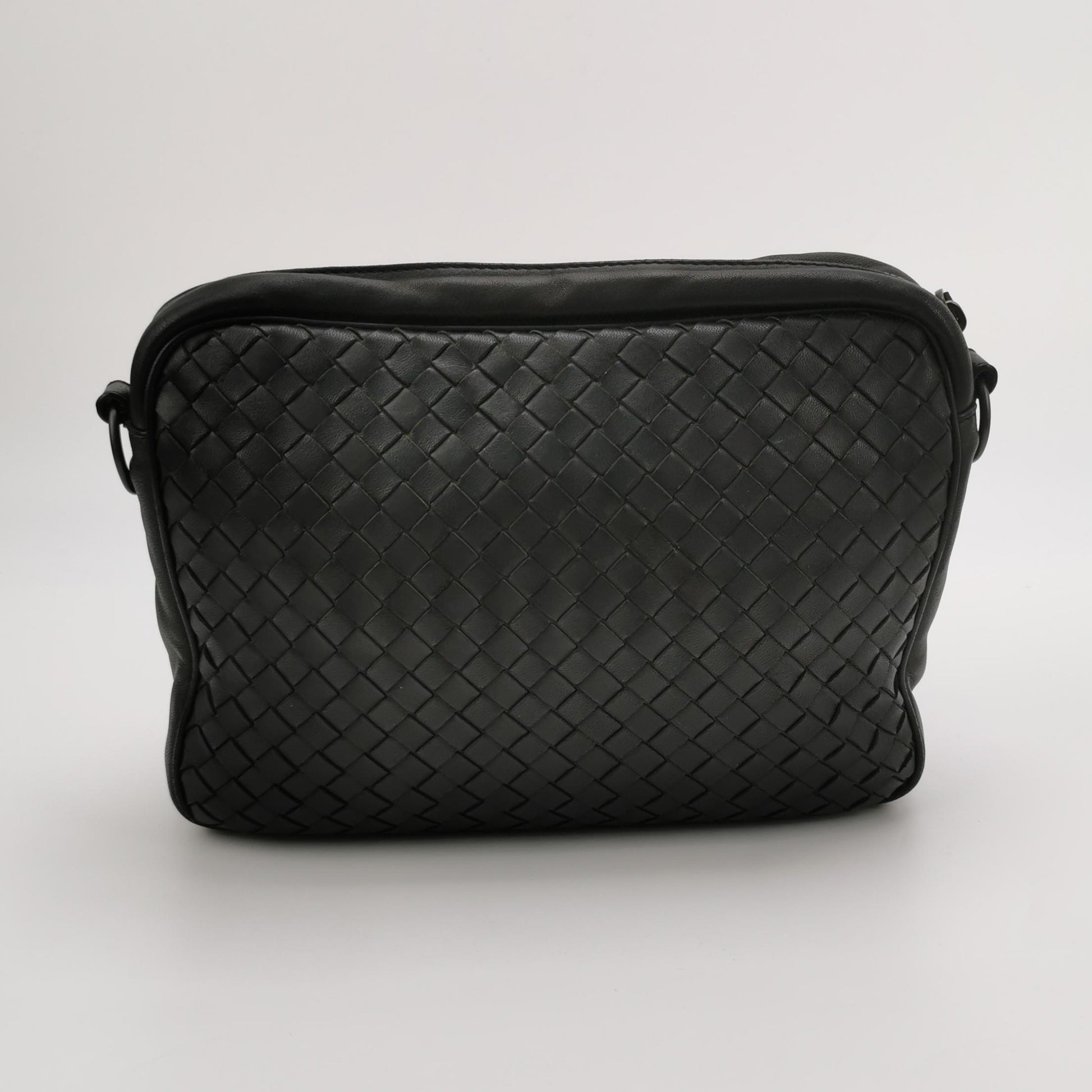 Bottega Veneta Nappa Intrecciato Messenger Bag Black