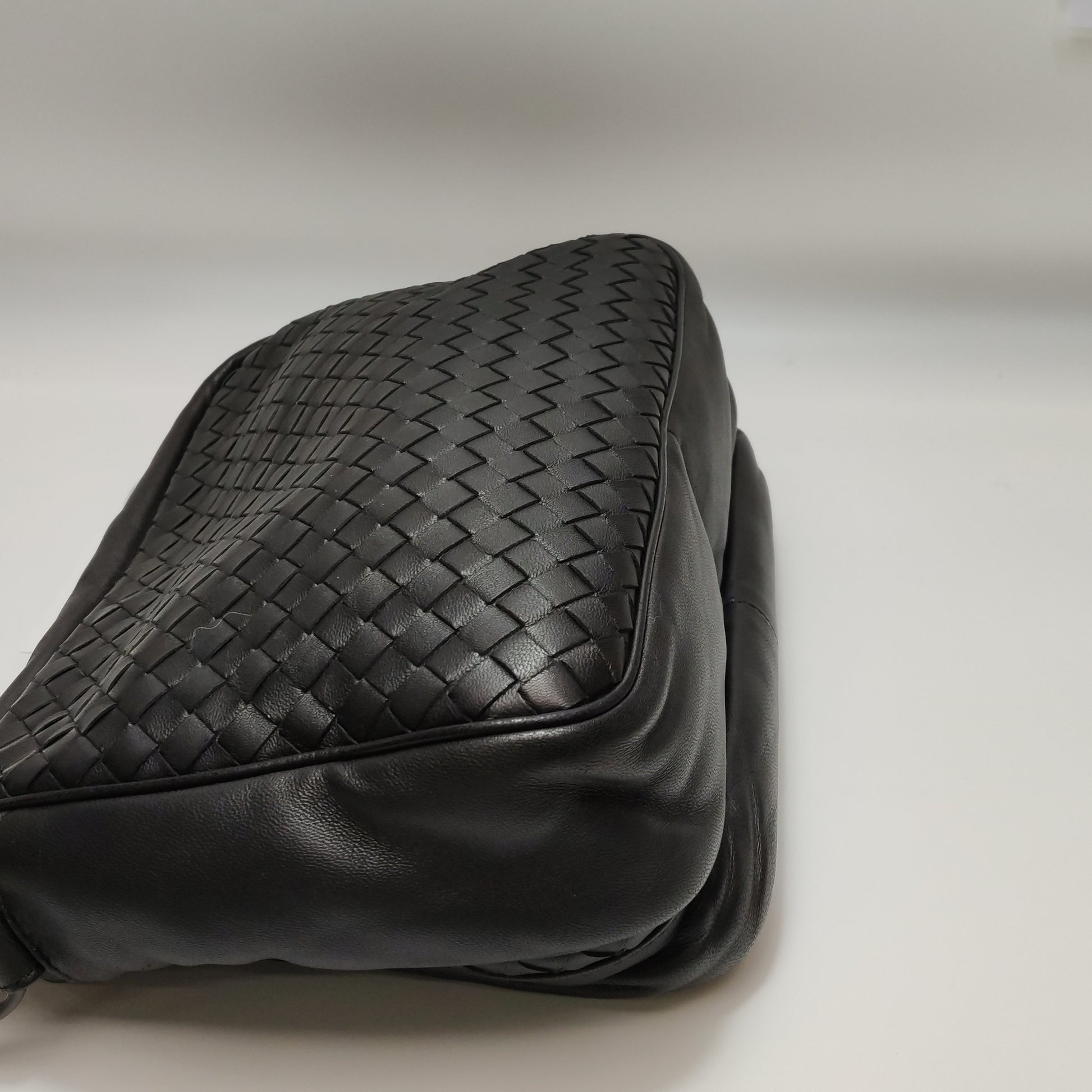 Bottega Veneta Nappa Intrecciato Messenger Bag Black
