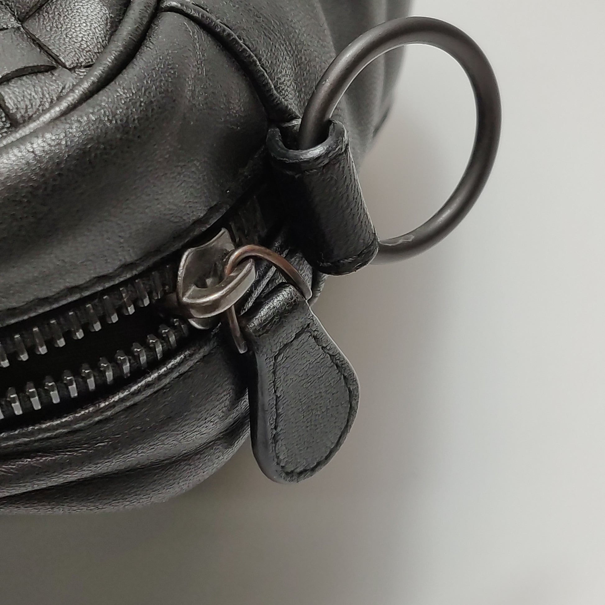 Bottega Veneta Nappa Intrecciato Messenger Bag Black