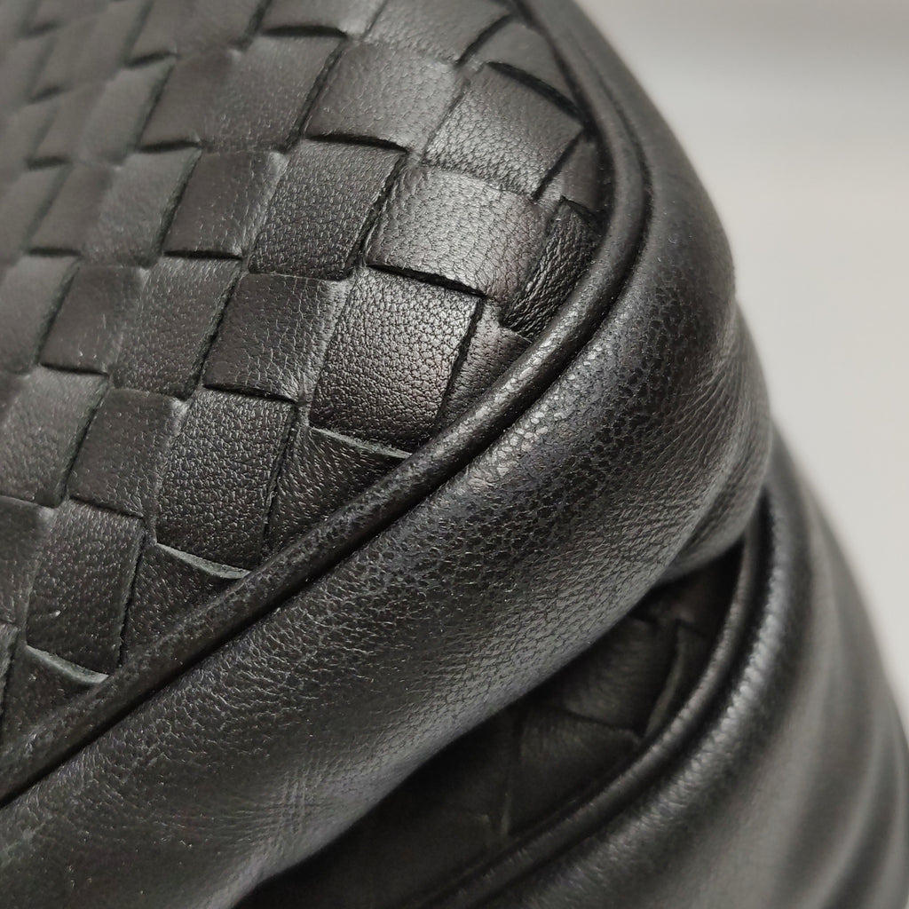 Bottega Veneta Nappa Intrecciato Messenger Bag Black