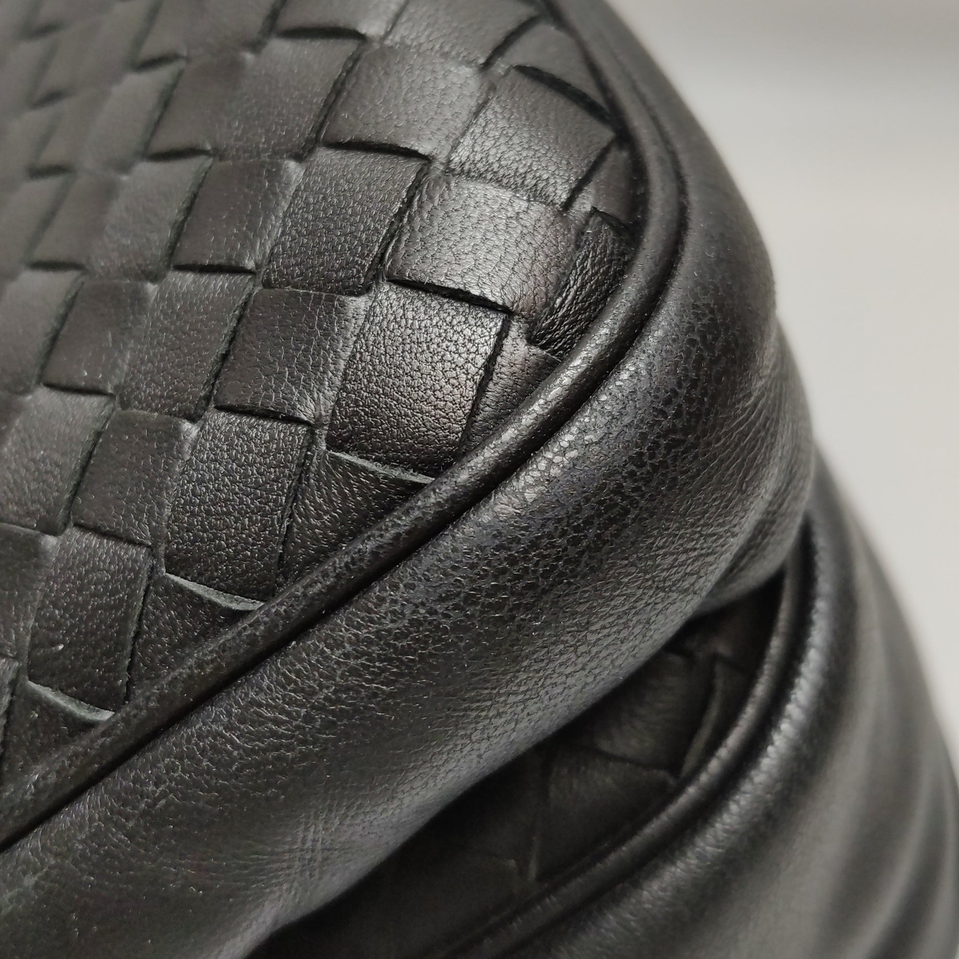 Bottega Veneta Nappa Intrecciato Messenger Bag Black