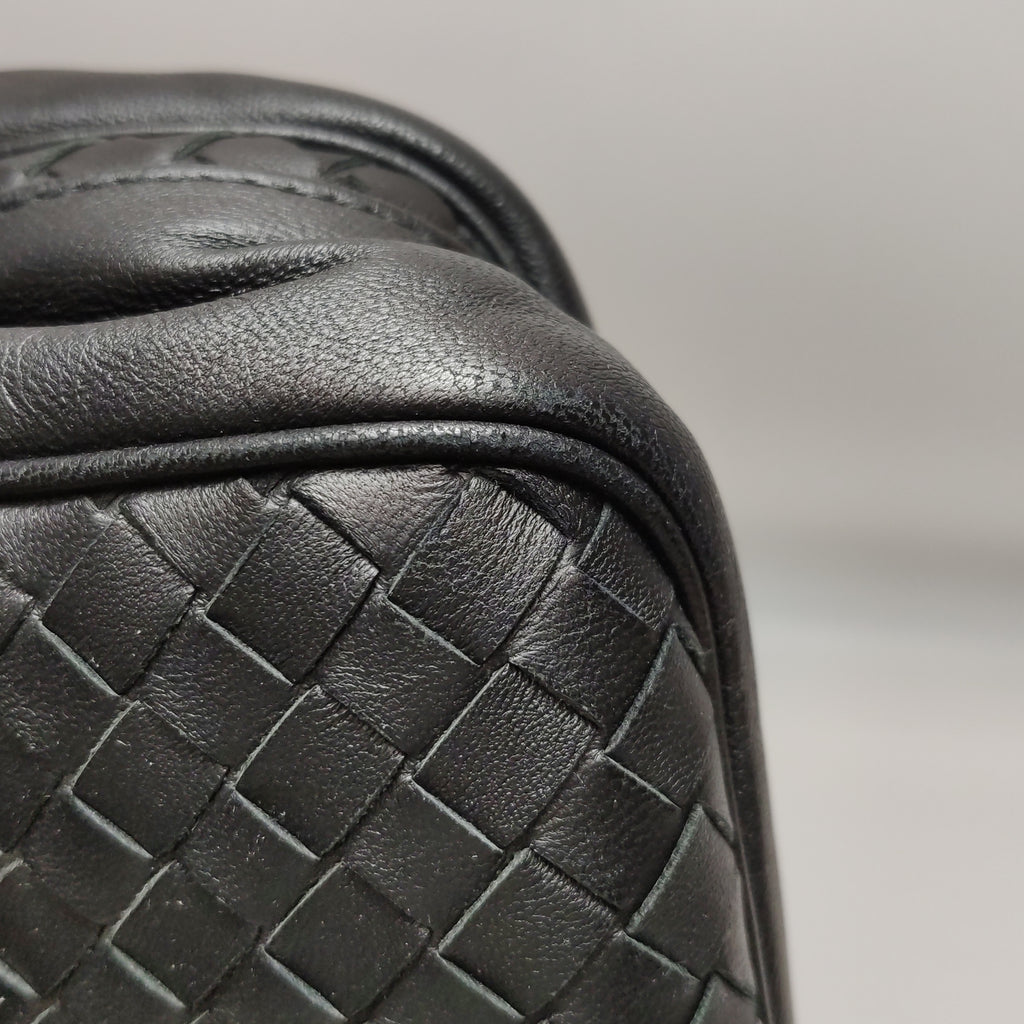 Bottega Veneta Nappa Intrecciato Messenger Bag Black