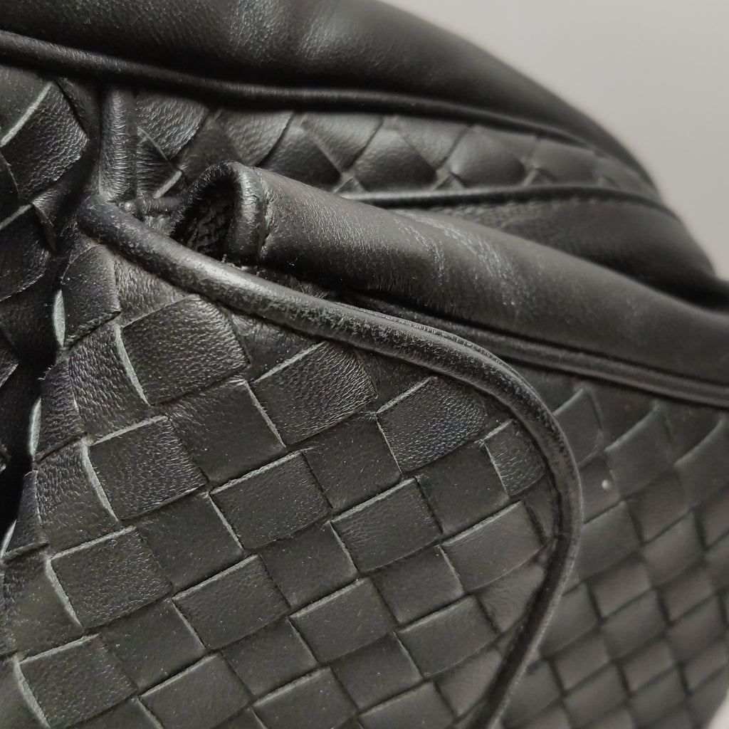 Bottega Veneta Nappa Intrecciato Messenger Bag Black