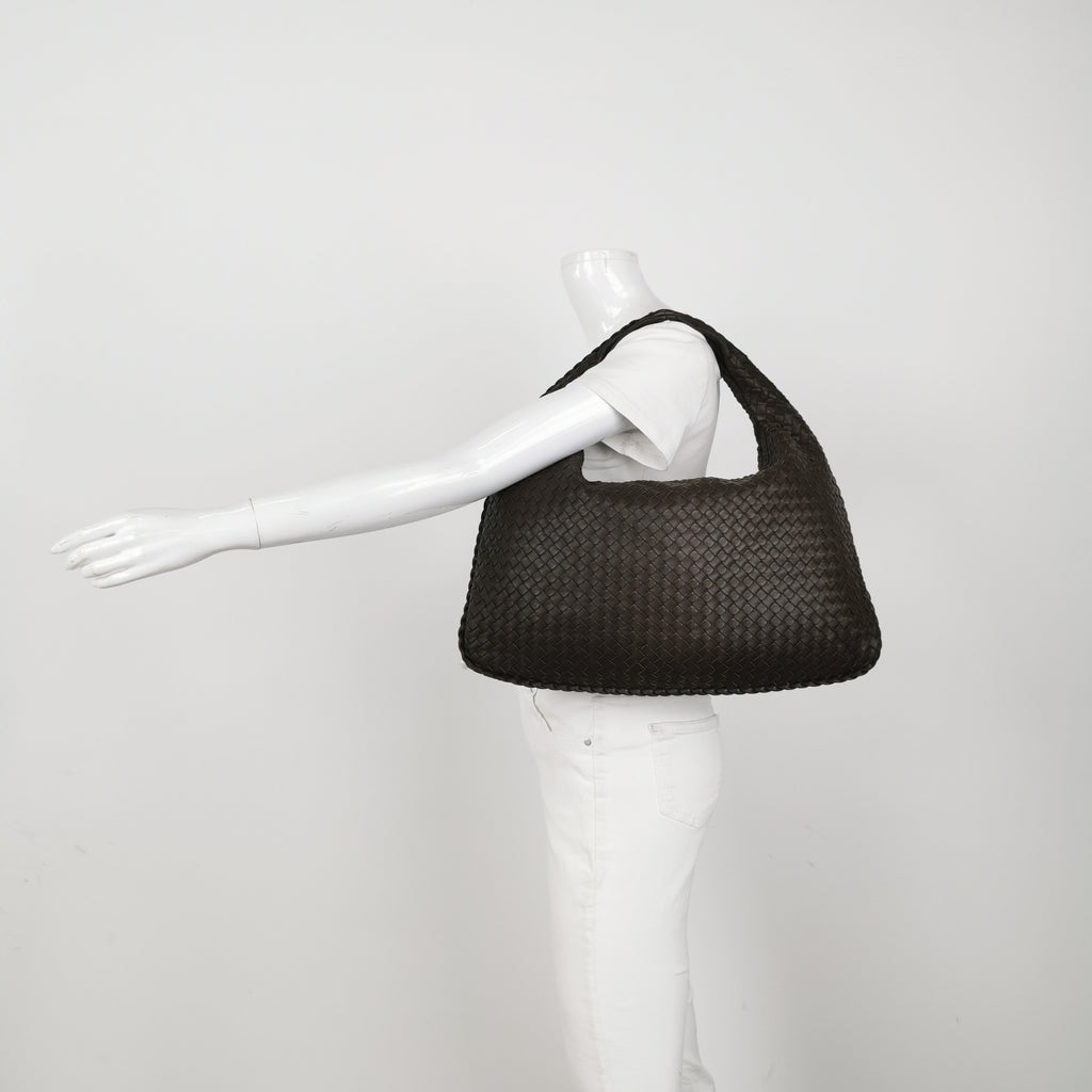 Bottega Veneta Intrecciato Hobo Large Dark Brown