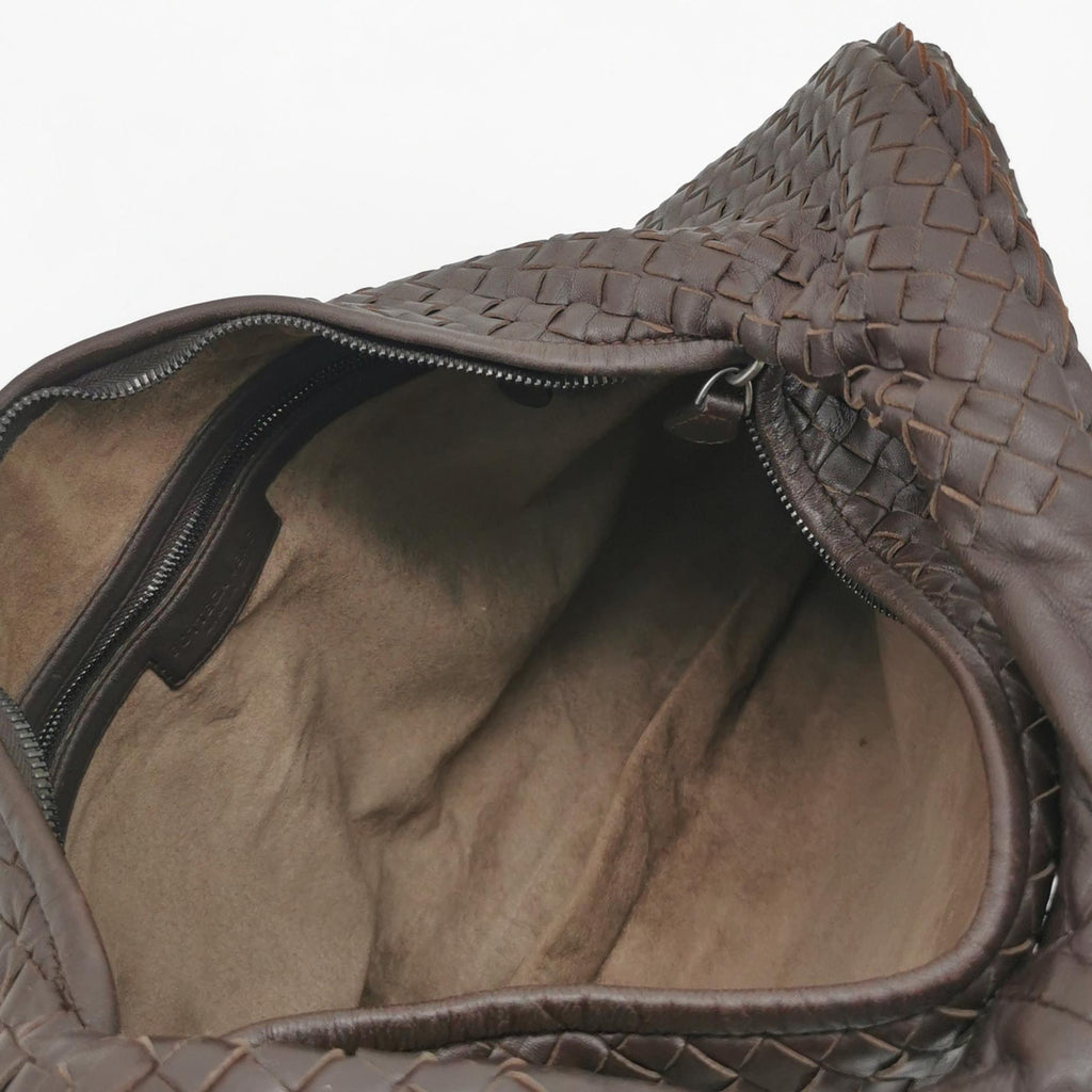 Bottega Veneta Intrecciato Hobo Large Dark Brown