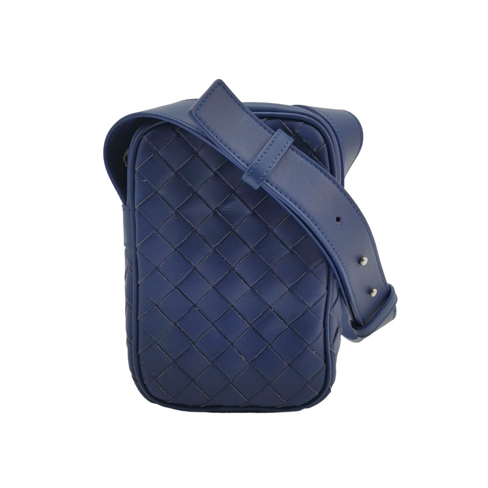 Bottega Veneta Intrecciato Phone Case Crossbody Bag Blue