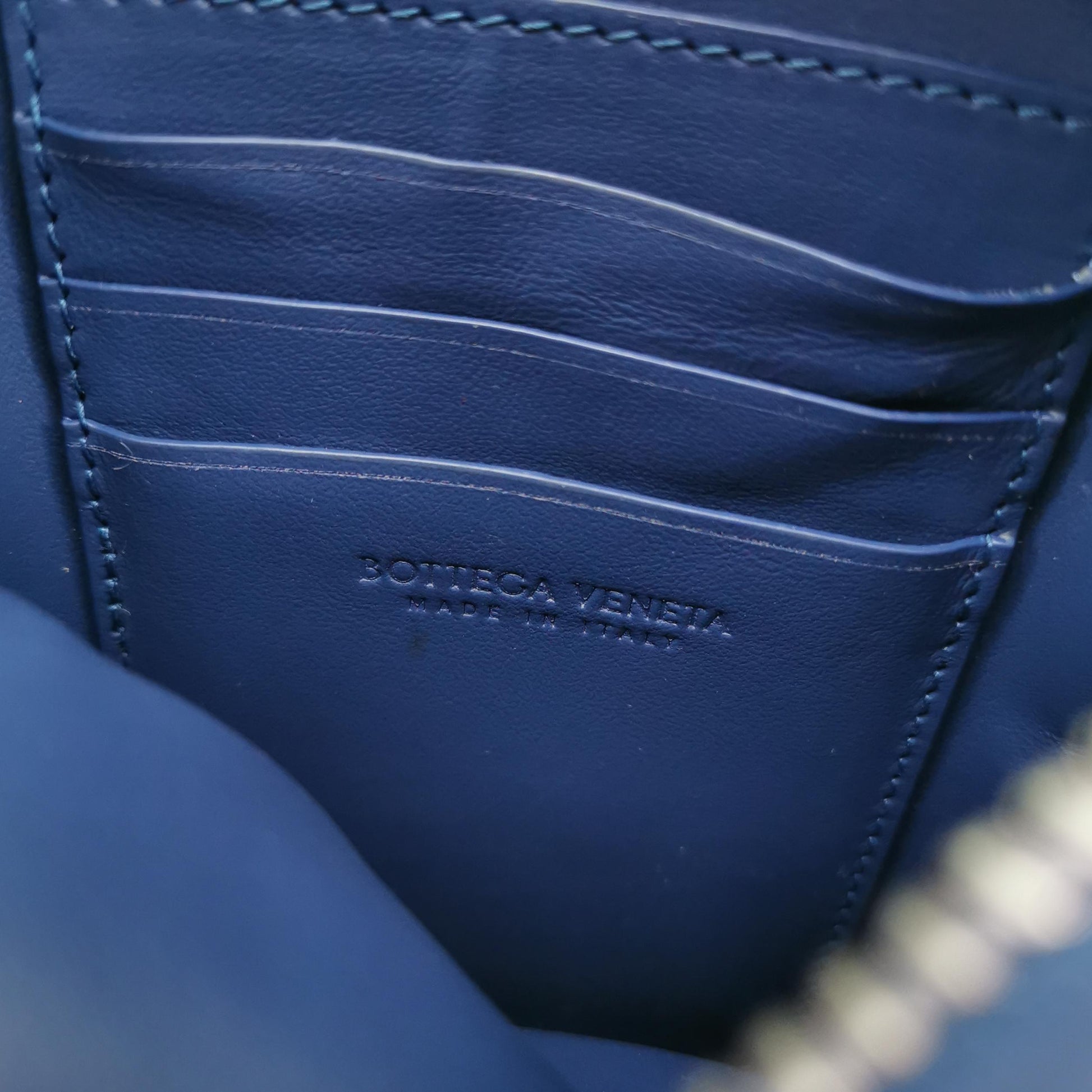 Bottega Veneta Intrecciato Phone Case Crossbody Bag Blue