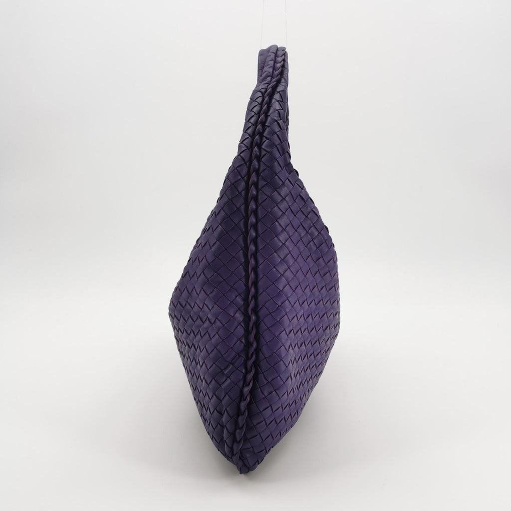 Bottega Veneta Intrecciato Hobo Shoulder Bag Purple