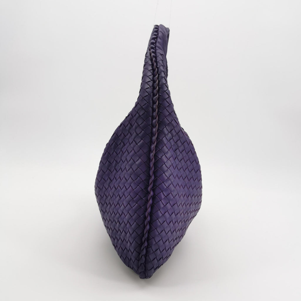 Bottega Veneta Intrecciato Hobo Shoulder Bag Purple