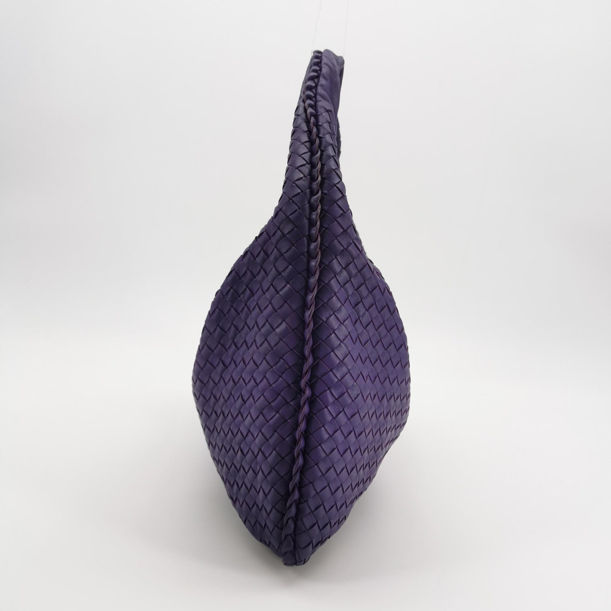 Bottega Veneta Intrecciato Hobo Shoulder Bag Purple