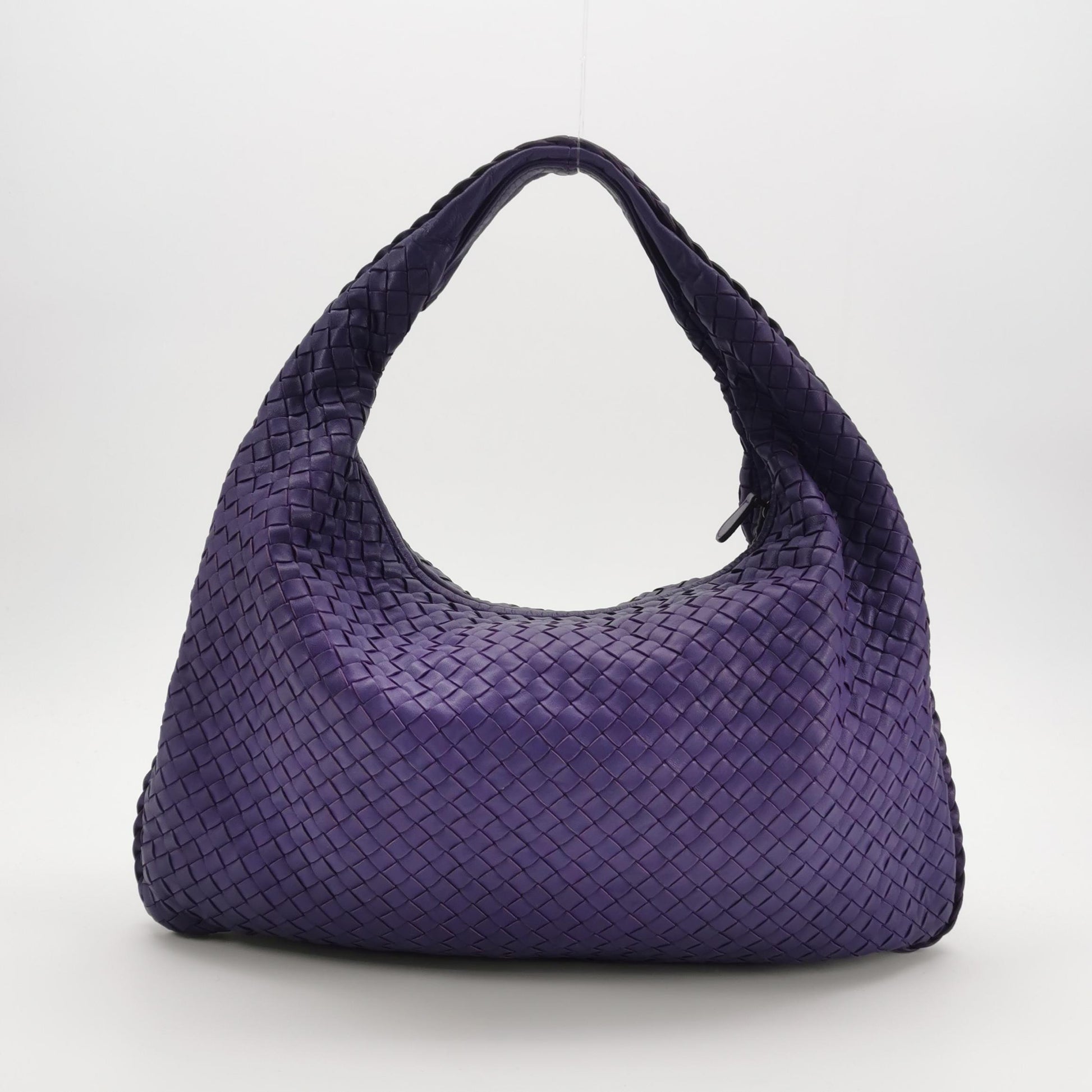 Bottega Veneta Intrecciato Hobo Shoulder Bag Purple