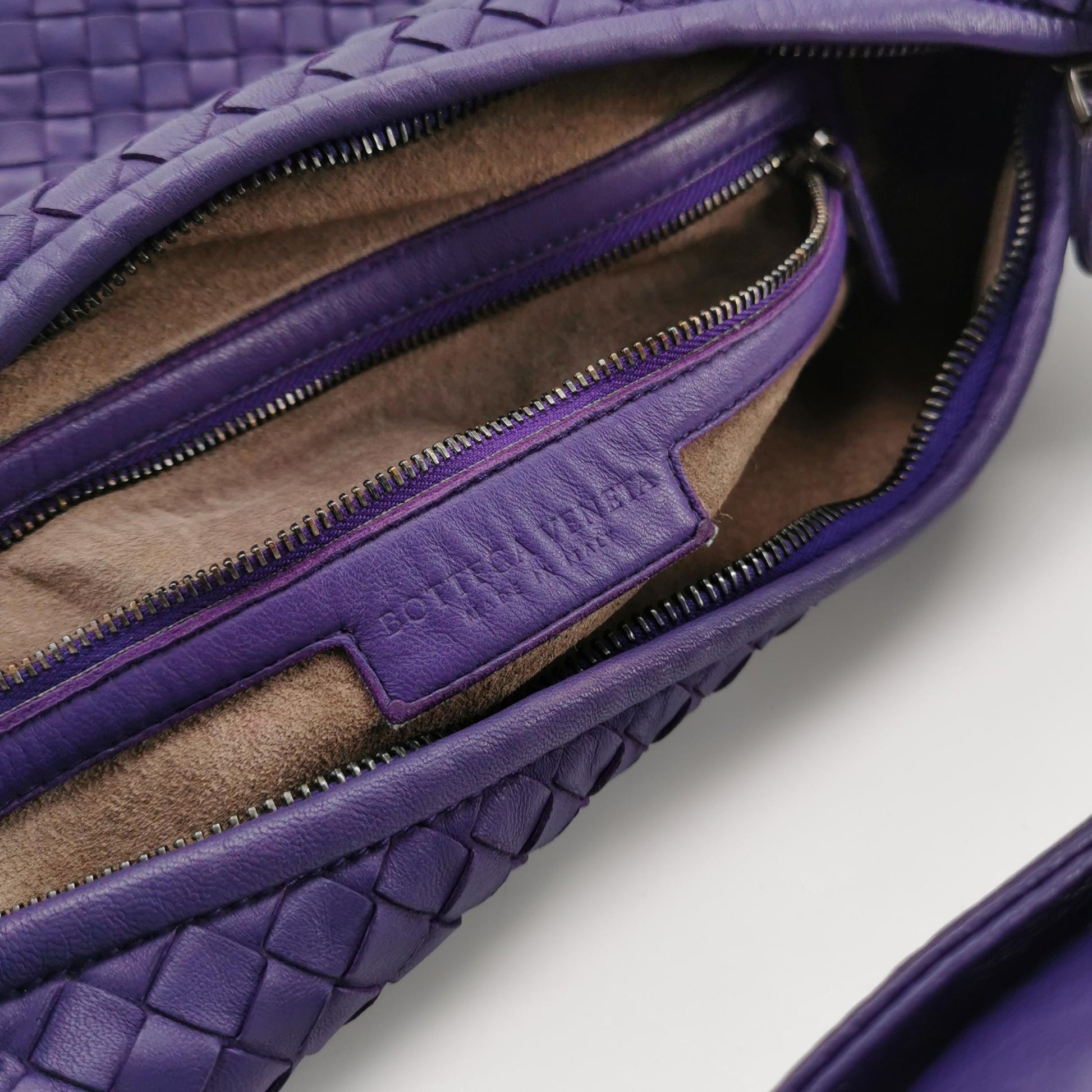 Bottega Veneta Intrecciato Hobo Shoulder Bag Purple