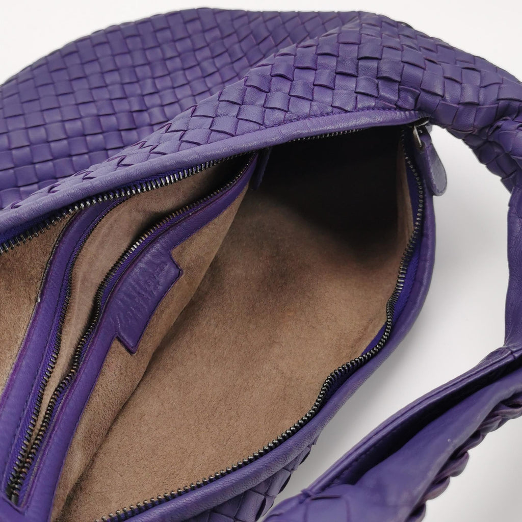 Bottega Veneta Intrecciato Hobo Shoulder Bag Purple