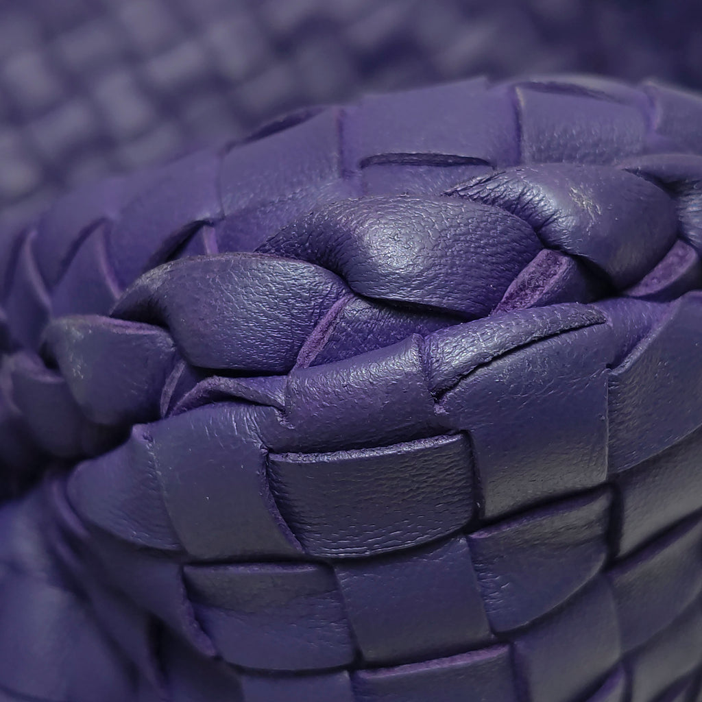 Bottega Veneta Intrecciato Hobo Shoulder Bag Purple