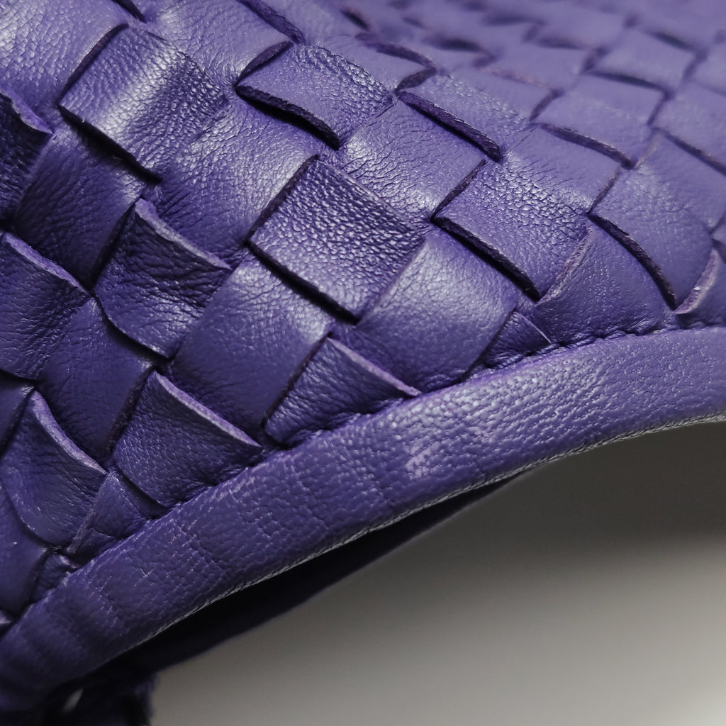 Bottega Veneta Intrecciato Hobo Shoulder Bag Purple