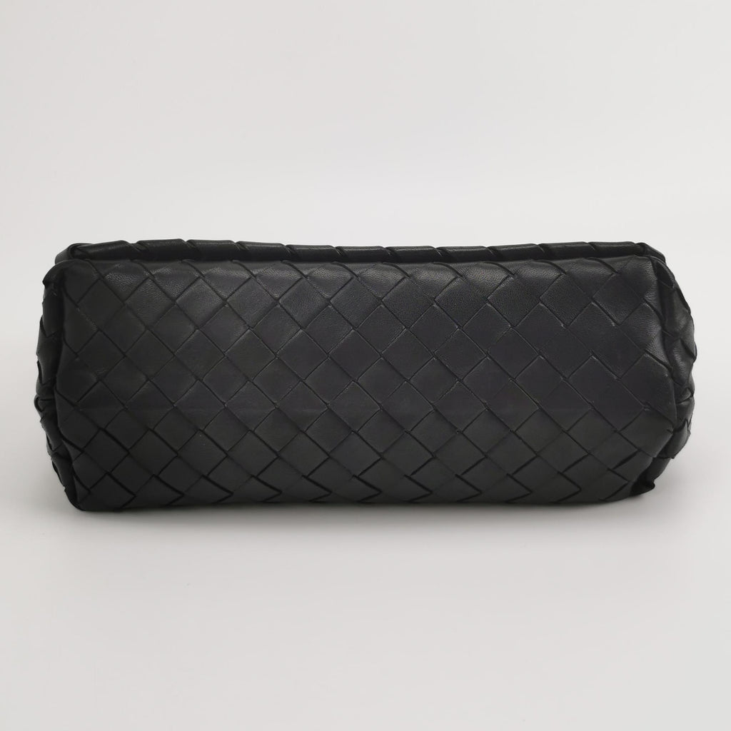 Bottega Veneta Intrecciato Flap Crossbody Black