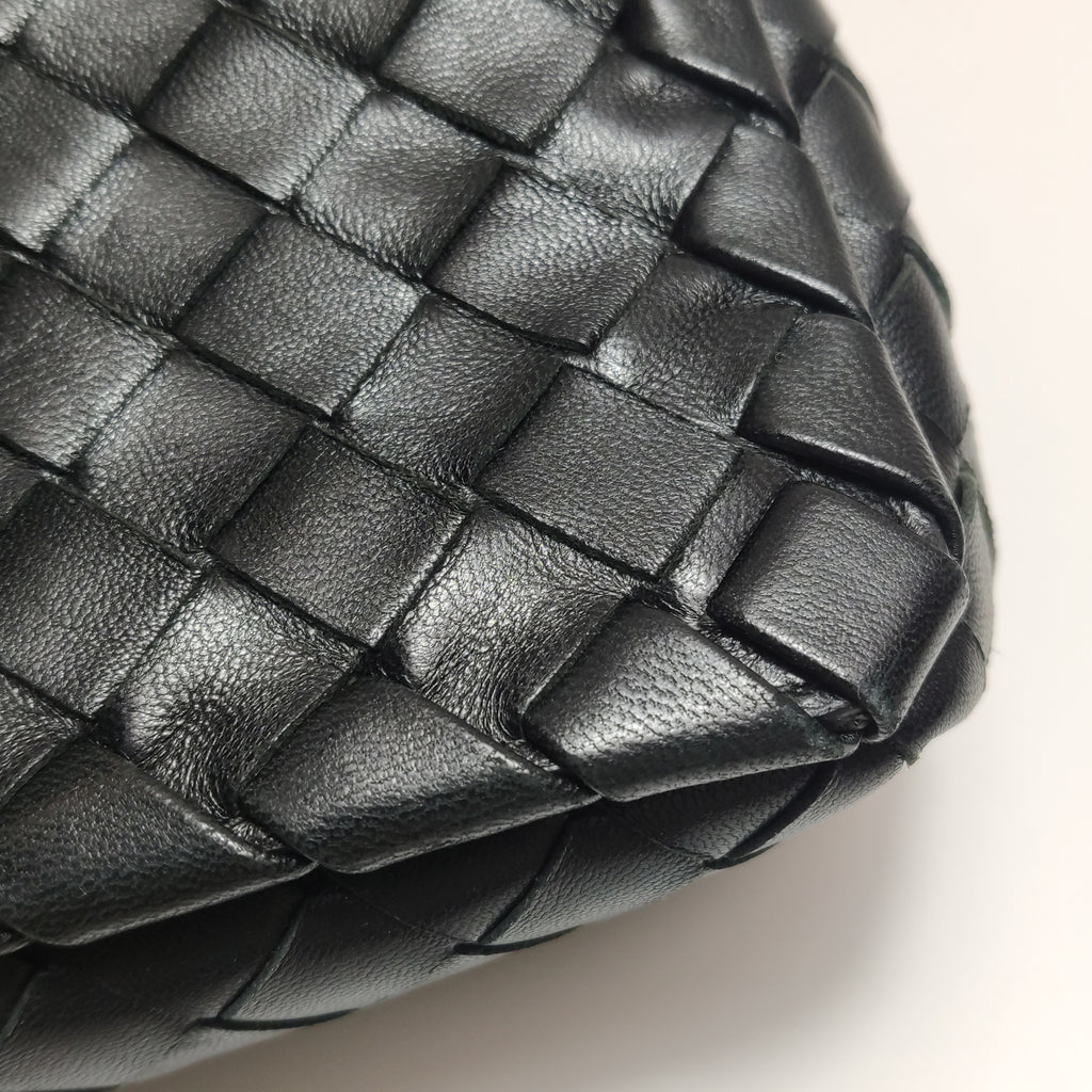 Bottega Veneta Intrecciato Flap Crossbody Black