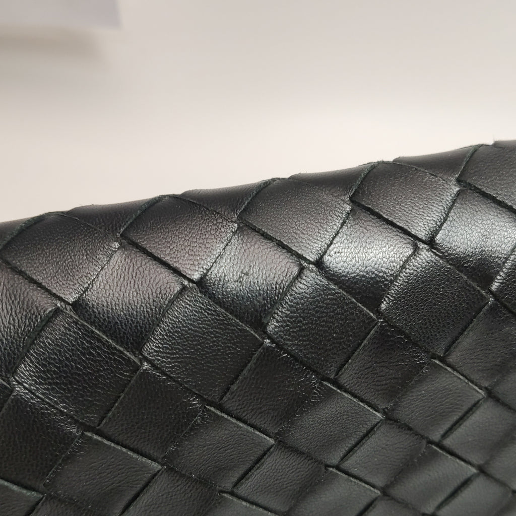 Bottega Veneta Intrecciato Flap Crossbody Black