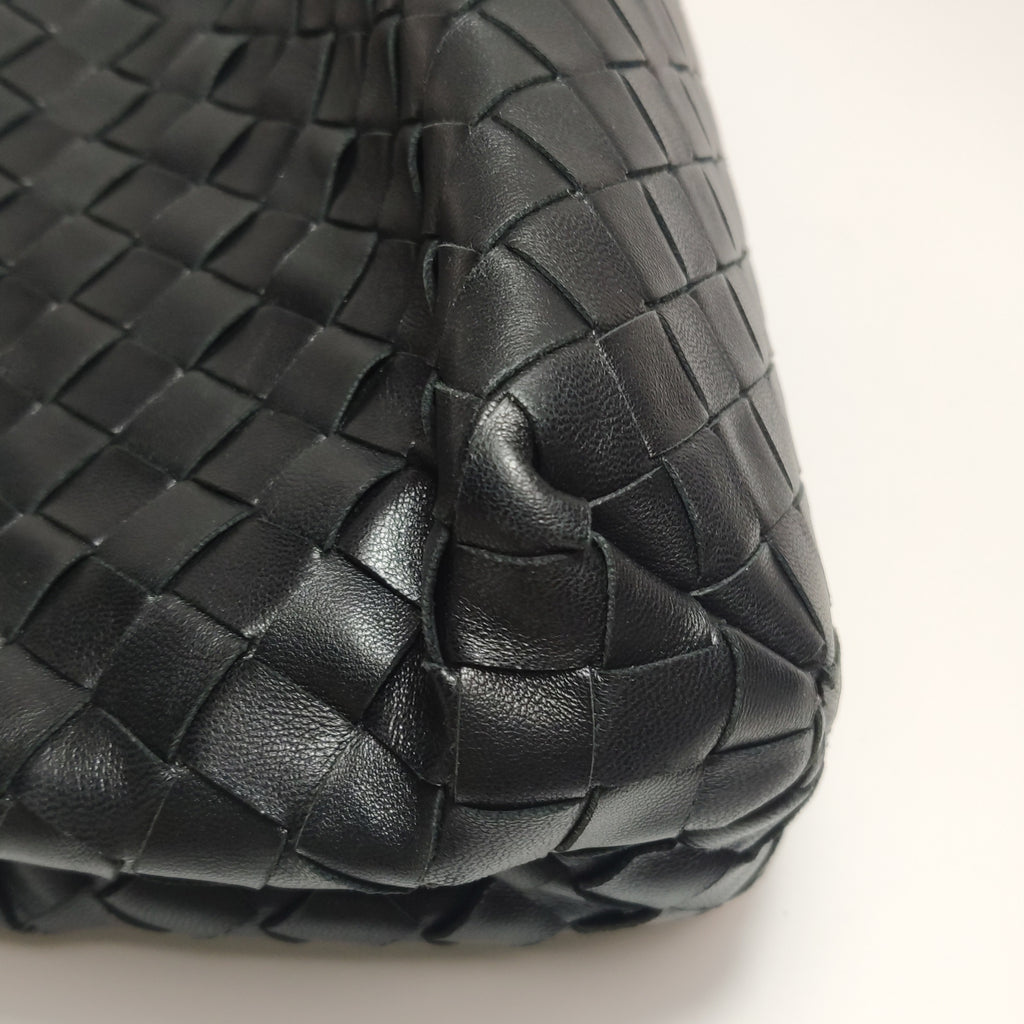 Bottega Veneta Intrecciato Flap Crossbody Black