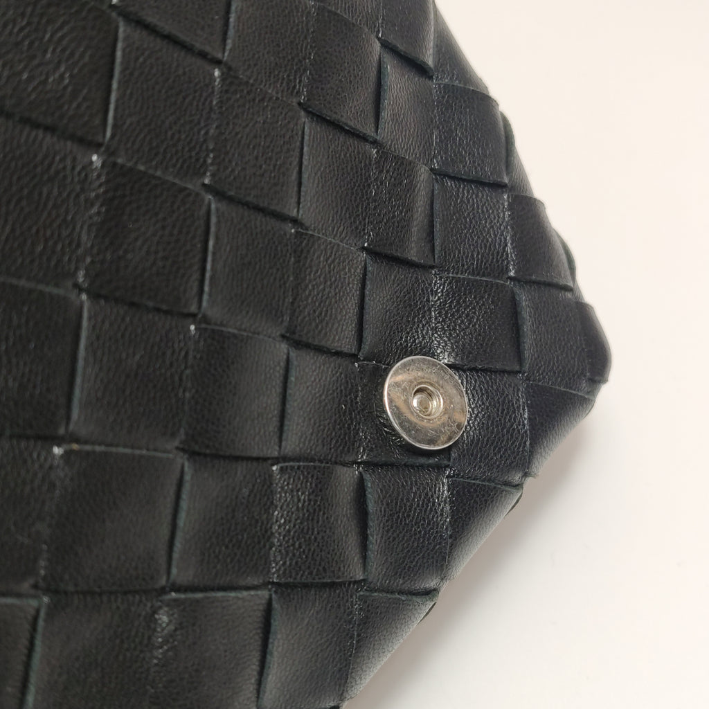 Bottega Veneta Intrecciato Flap Crossbody Black