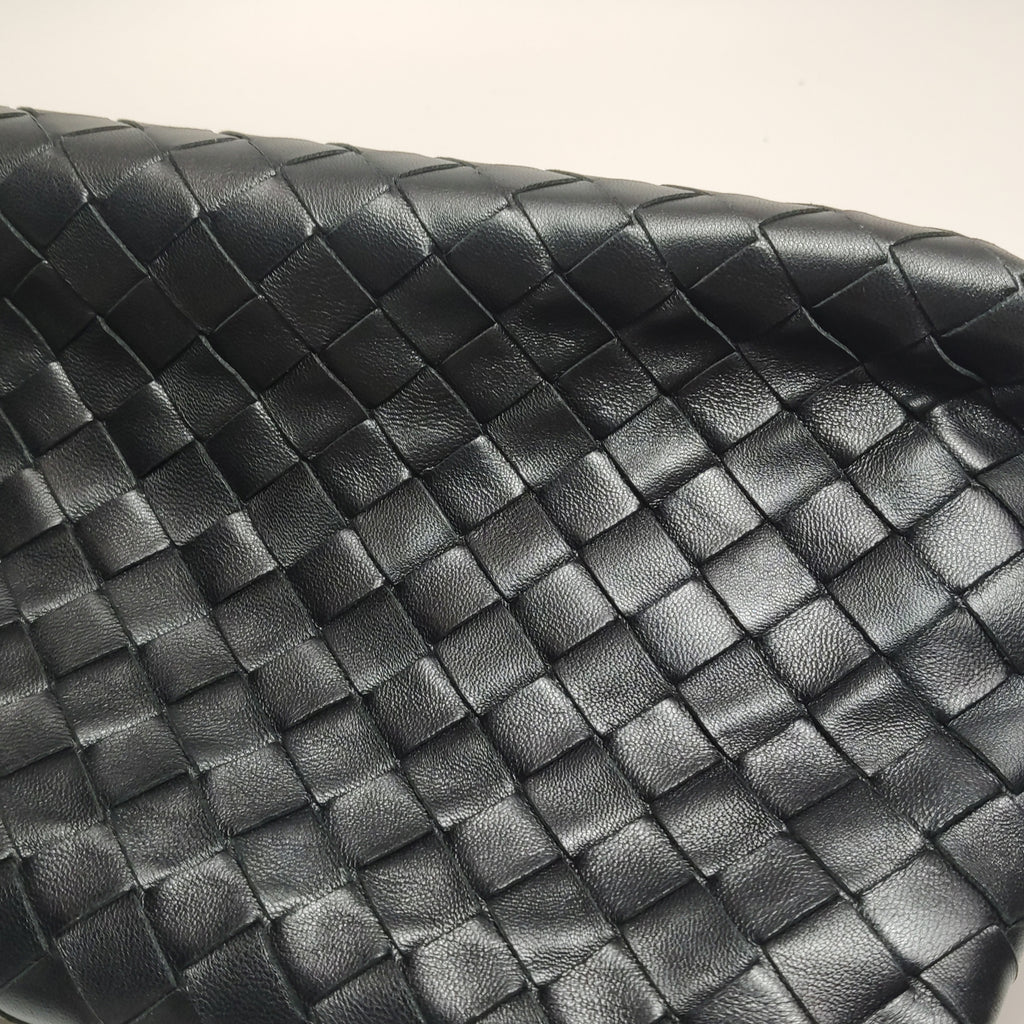 Bottega Veneta Intrecciato Flap Crossbody Black