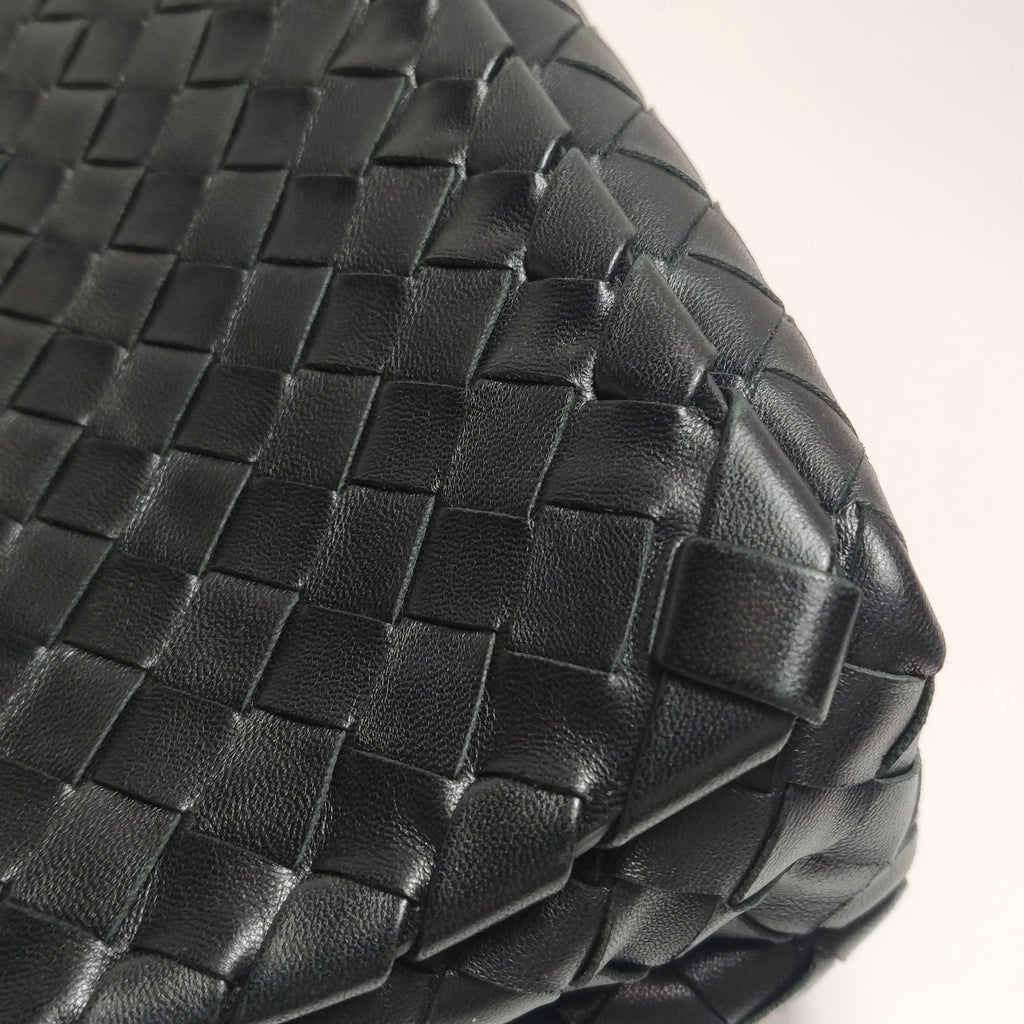 Bottega Veneta Intrecciato Flap Crossbody Black