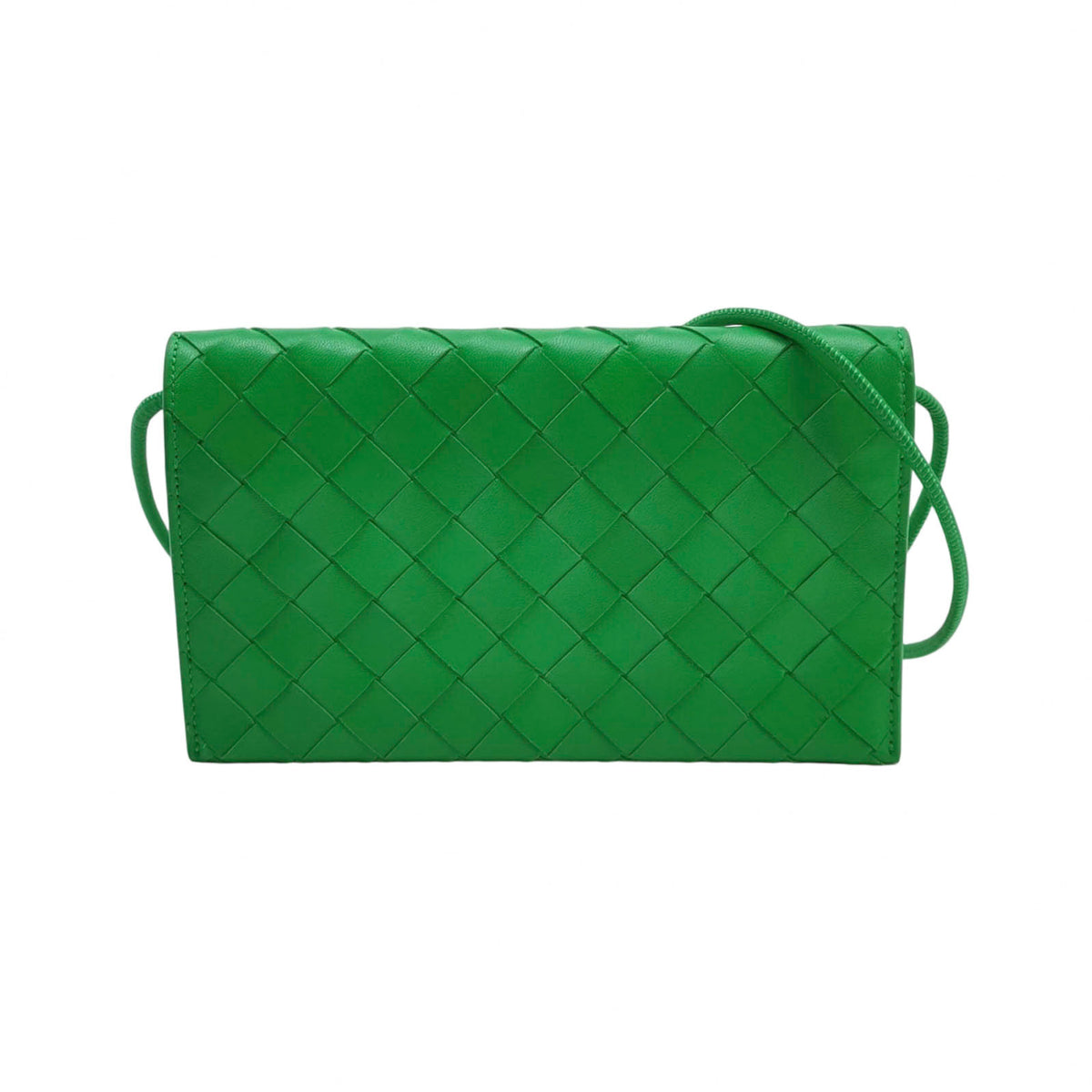 Bottega Veneta Intrecciato Wallet on Strap Parakeet Green