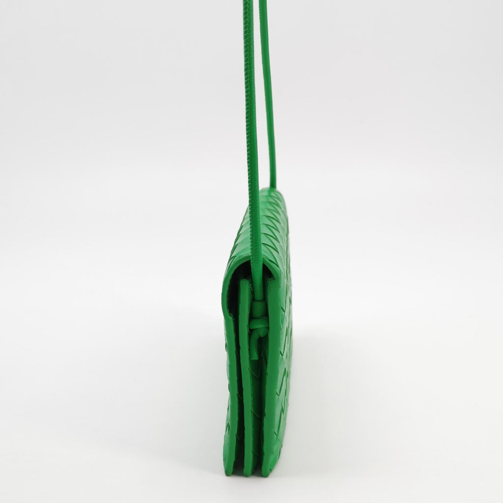 Bottega Veneta Intrecciato Wallet on Strap Parakeet Green