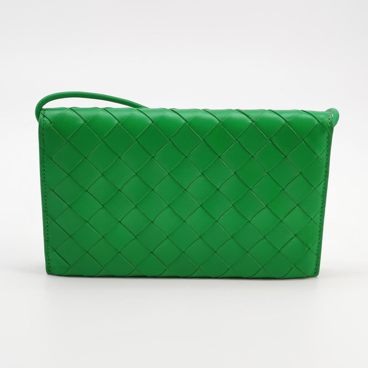Bottega Veneta Intrecciato Wallet on Strap Parakeet Green