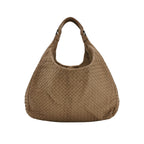 Bottega Veneta Campana Shoulder Bag Beige
