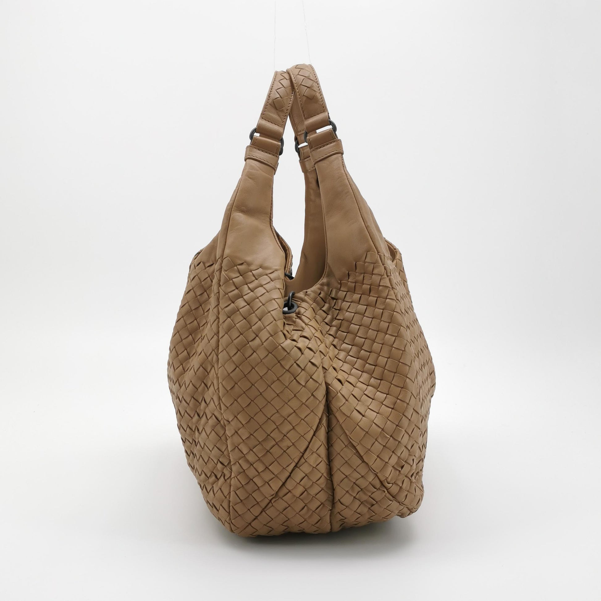 Bottega Veneta Campana Shoulder Bag Beige